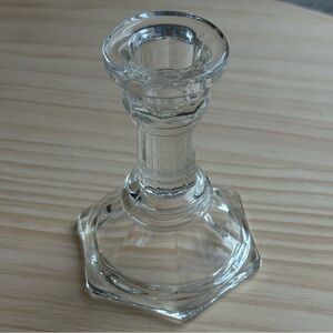 Vintage Clear Glass Candle Stick Holder